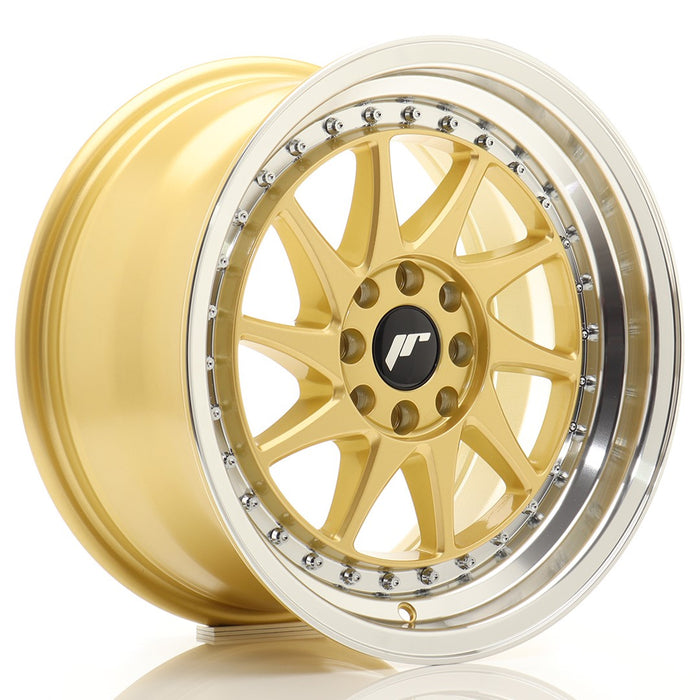 felger-Japan-Racing-JR26-Gold-w/Machined-Lip-16x8-4x100/4x108-et-25-67.1mm