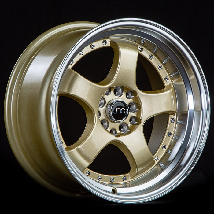 JNC-JNC017-Gold-Machined-Lip-Gold-17x9-73.1-wheels-rims-felger-Felgkongen