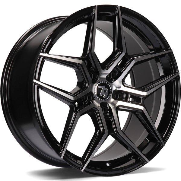 79Wheels-SV-B-Black-Front-Polished-Black-19x9.5-66.6-wheels-rims-felger-Felgkongen