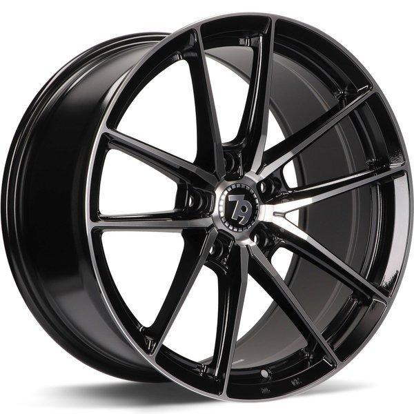 79Wheels-SCF-A-Black-Front-Polished-Black-19x8.5-66.6-wheels-rims-felger-Felgkongen