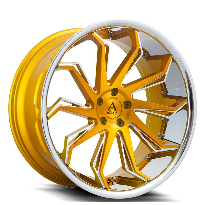 Azad-AZ1101-Brushed-Gold-w/-Chrome-Lip-Gold-20x9-72.56-wheels-rims-felger-Felgkongen