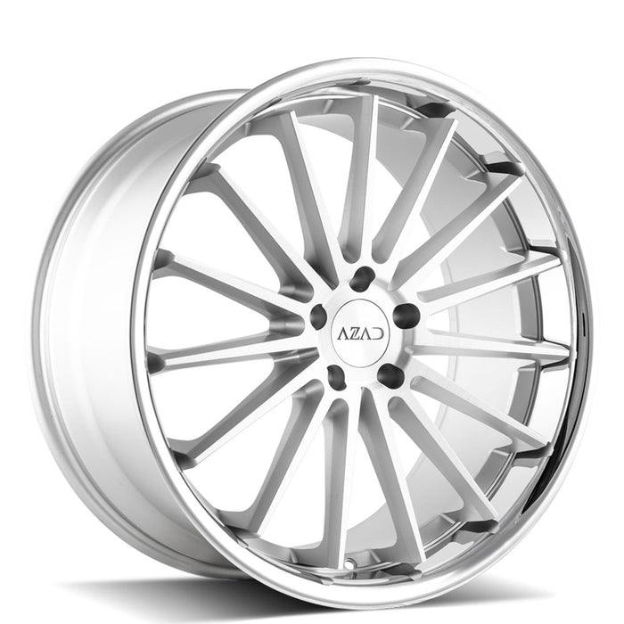 Azad-AZ24-Brushed-Silver-w/-Vhrome-Lip-Silver-22x10.5-72.56-wheels-rims-felger-Felgkongen