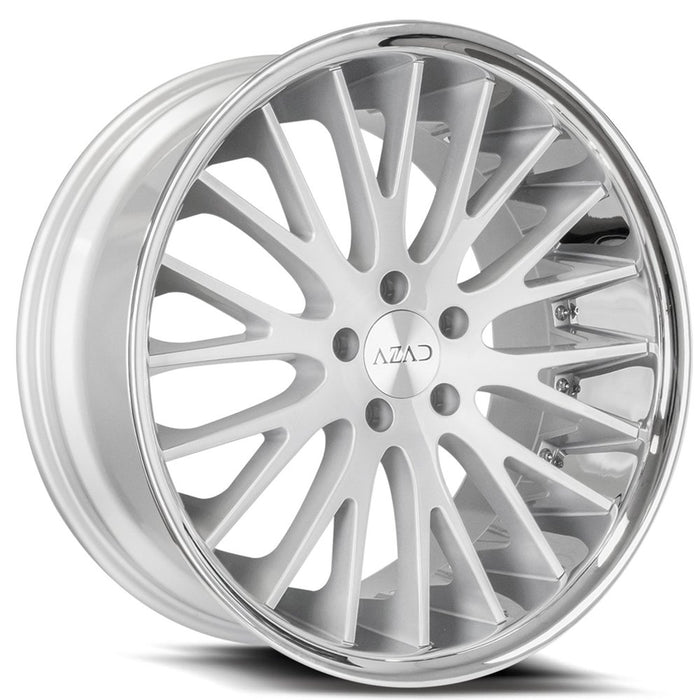 Azad-AZ33-Brushed-Silver-w/-Chrome-Lip-Silver-20x9-66.56-wheels-rims-felger-Felgkongen