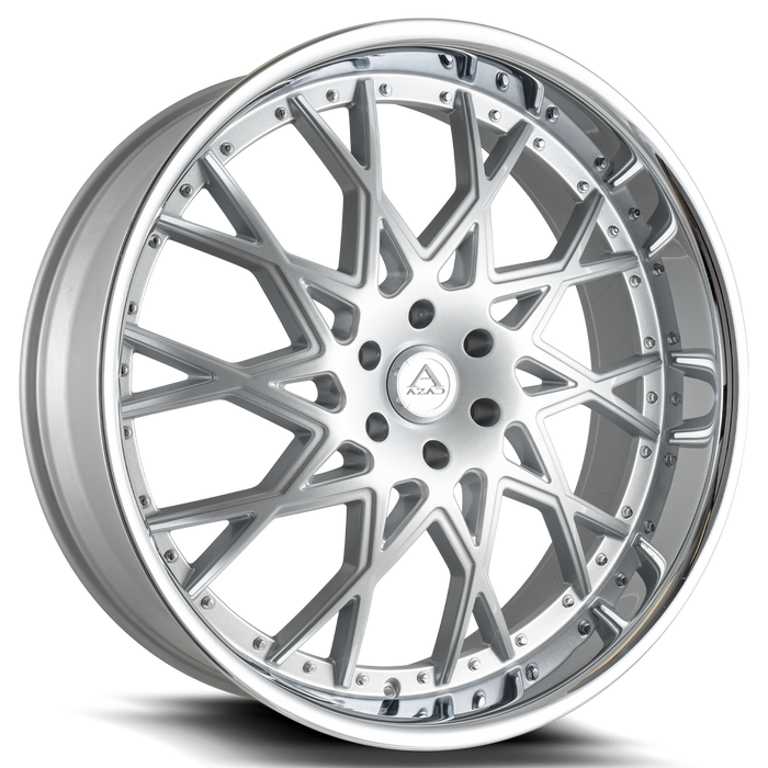 Azad-AZ822-Brushed-Silver-w/-Chrome-Lip-Silver-22x9.5-78.1-wheels-rims-felger-Felgkongen
