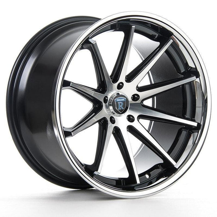 Rohana-RC10-Machine-Black/Chrome-Lip-Black-22x10.5-71.5-wheels-rims-felger-Felgkongen