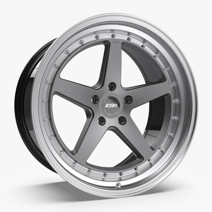 ESR-CS5-Matte-Graphite-Silver-18x9.5-72.6-wheels-rims-felger-Felgkongen